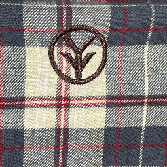 Yee Yee Flannel Snap Front Shirt Plaid Long Sleeve M Medium Grey Red - Picture 4 of 6